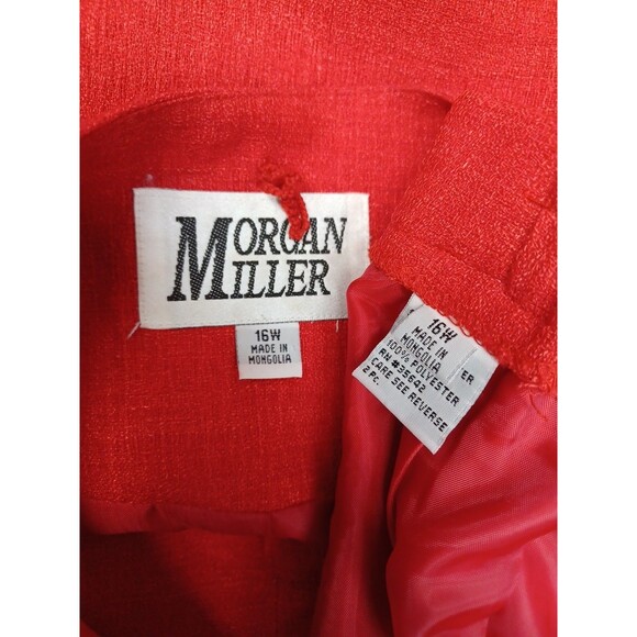 Morgan Miller Womans Suits Skirt Blazer Jacket Red Sz 16W Short Sleeve - Picture 7 of 9